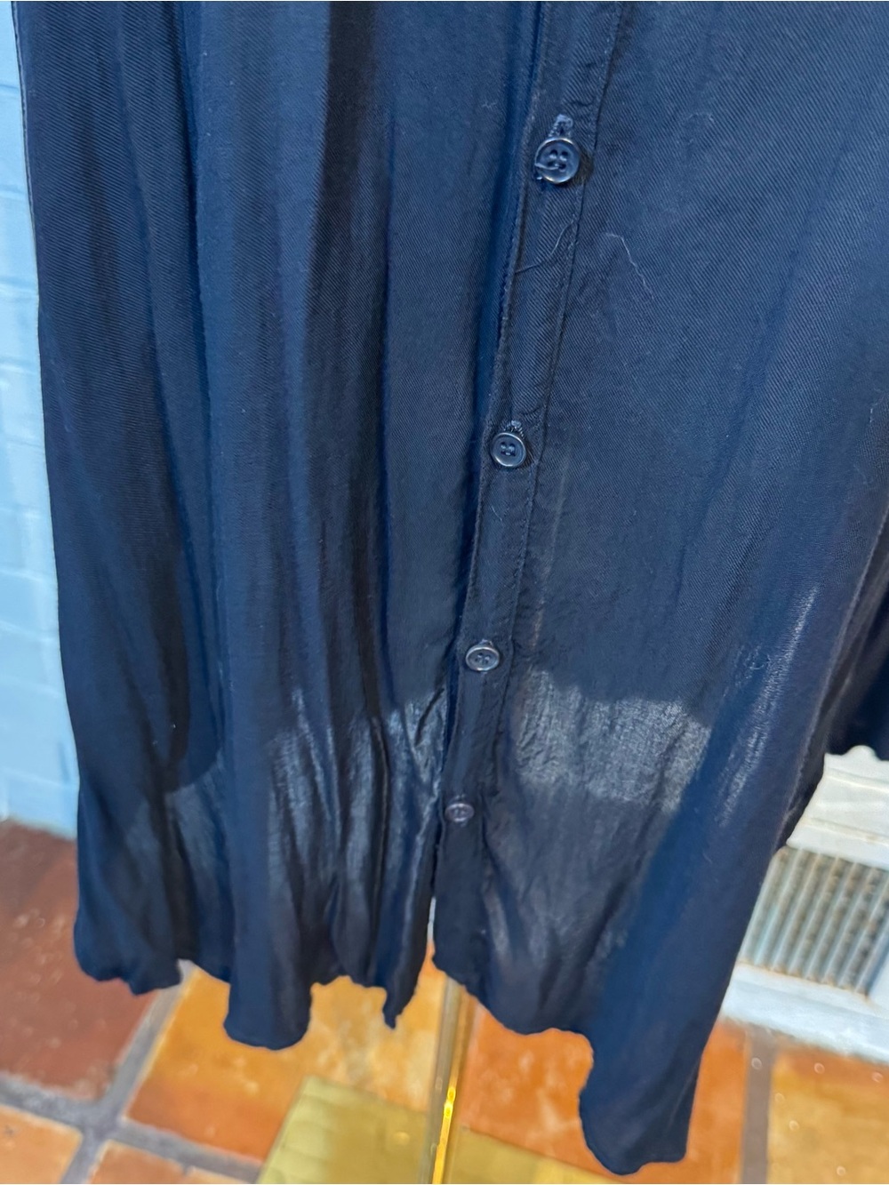 CP Shades Flowy Black Button Front Tunic Womens XL - Picture 3 of 12